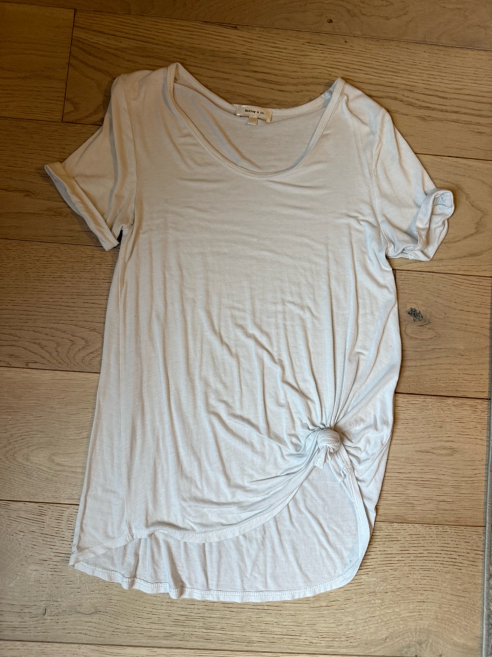 White cotton scoop next long tee